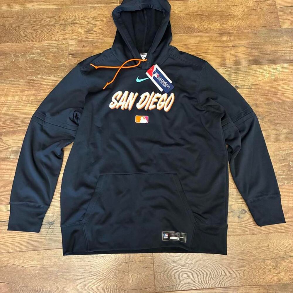 San Diego Padres Nike Authentic Collection City Connect Therma Hoodie Size L
